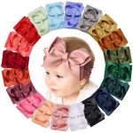 doboi 20pcs Baby Girl Bows Baby Headbands 6Inches Hair Accessories Infant Newborn Toddler Baby Bows and Nylon Headbands Big Bows for Baby Girls